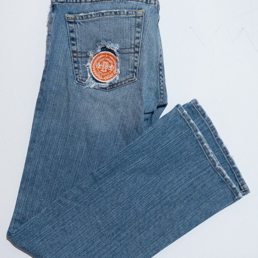 Lucky Brand Low Rise Flare Jeans Womens size 6 Patchwork